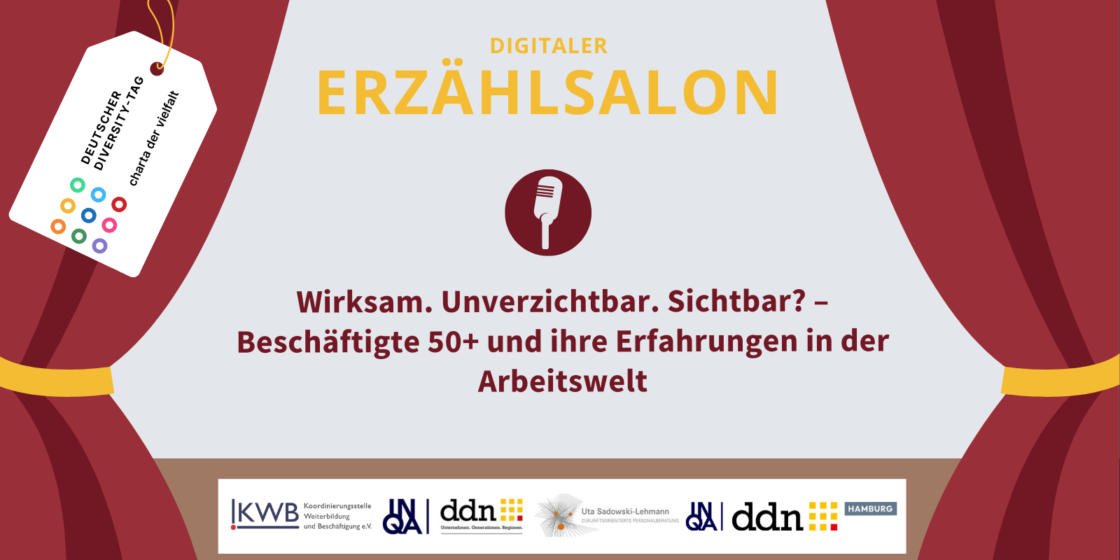 Erzählsalon: Wirksam. Unverzichtbar. Sichtbar? – Beschäftigte 50+ und ihre Erfahrungen in der Arbeitswelt