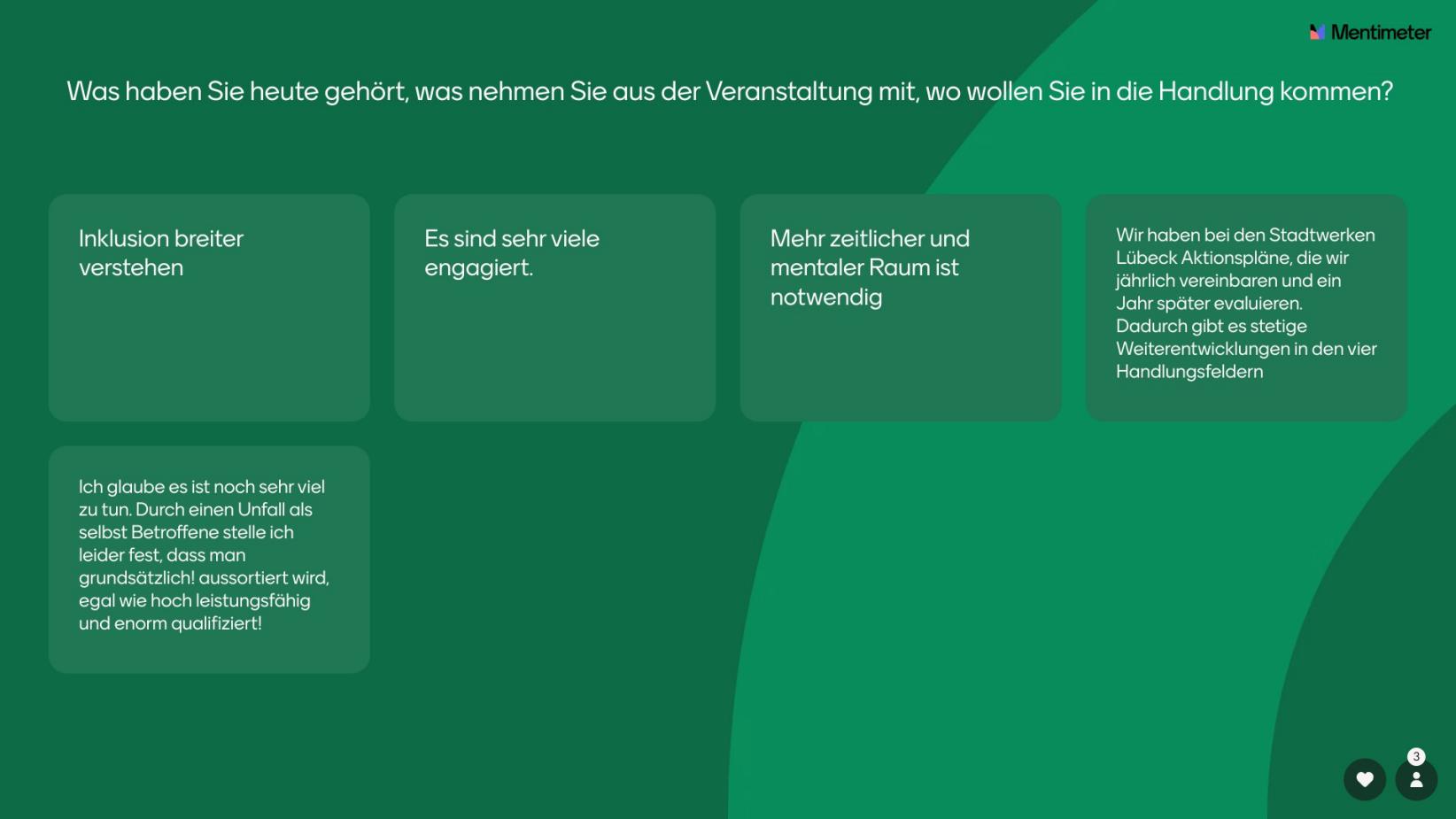 Bild: Antworten auf die Frage: Was nehmen Sie mit?